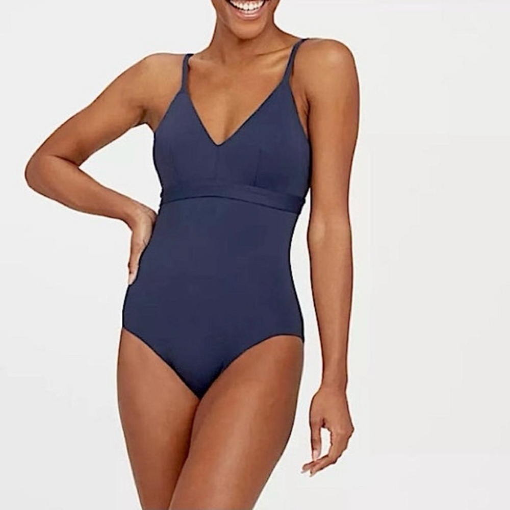 BNWT Spanx Women’s Classic Swim One Piece Sunkissed Navy Bathing Suit si…